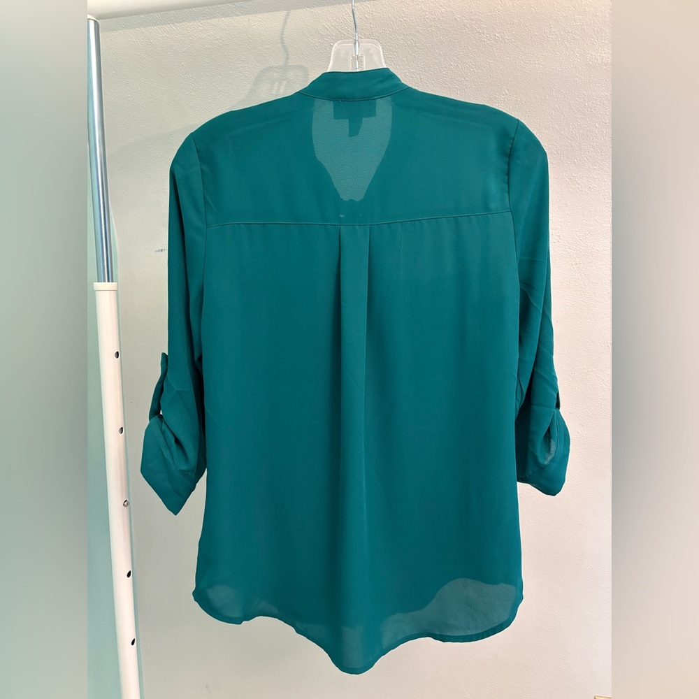 iZ Byer Teal Women's Blouse with Bow Detail - Picture 4 of 4